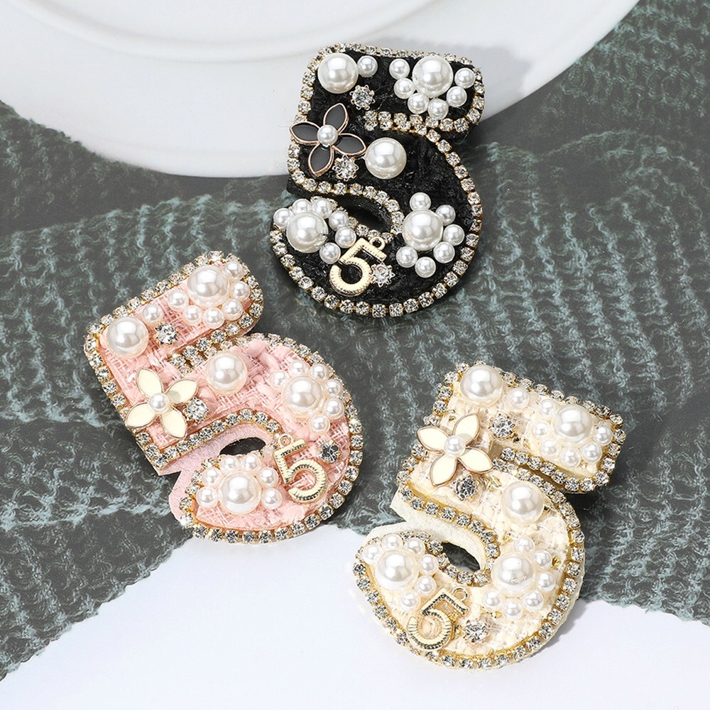 Pearl & Crystal Enamel Flower Embellished Five Pin Brooch